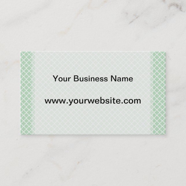 Mint Quatrefoil Business Card (Front)