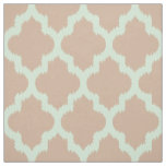 Mint Quatrefoil Ikat With Custom tan Background Fabric