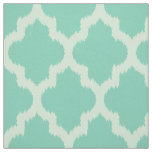 Mint Quatrefoil Ikat With Custom Teal Background Fabric