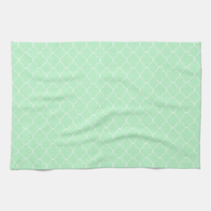 Mint Quatrefoil Kitchen Towel