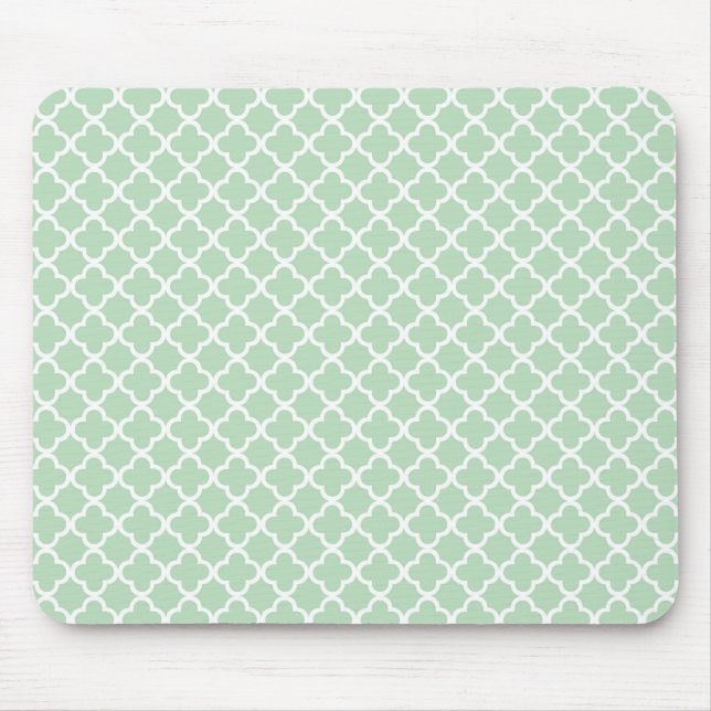 Mint Quatrefoil Mouse Pad (Front)