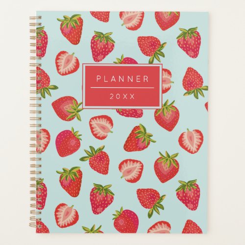 Mint  Red Summer Strawberry Pattern 2023 Planner