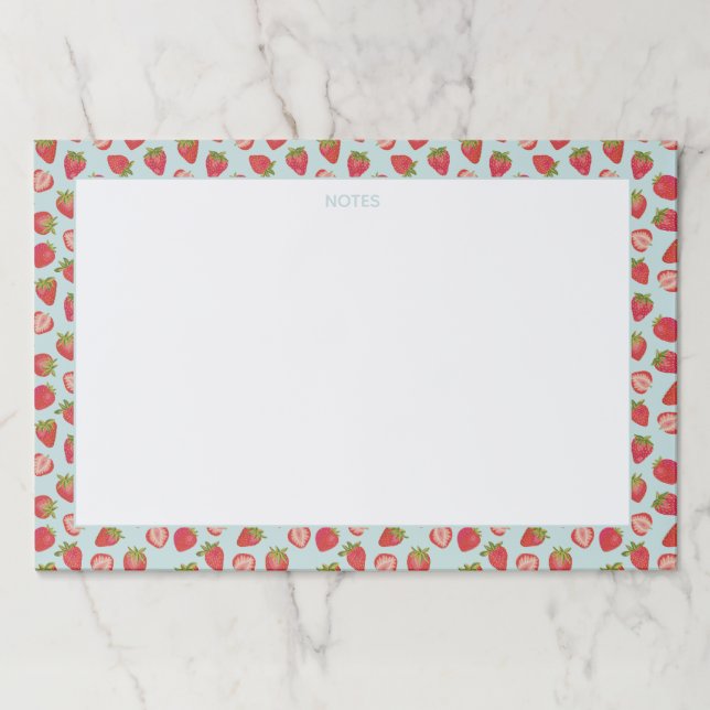 Mint & Red Summer Strawberry Pattern Paper Pad (Front)