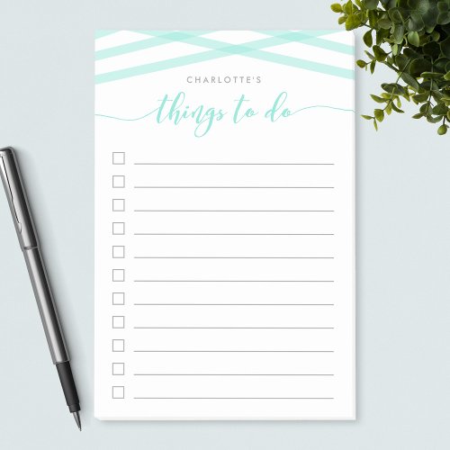 Mint Relax Script Things To Do List Post_it Notes