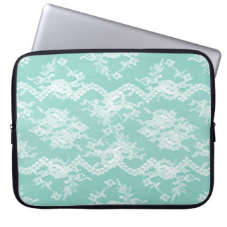 Mint Romantic Lace Laptop Sleeve