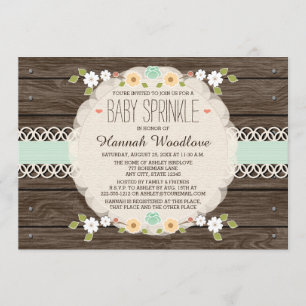 MINT RUSTIC FLORAL BOHO BABY SPRINKLE INVITATION
