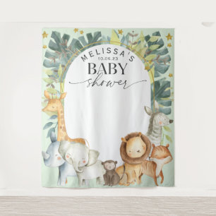 Mint Safari themed gender neutral modern backdrop
