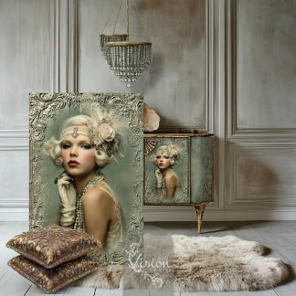 Mint Sage Allure, Gatsby Flapper Roaring 20's Tissue Paper