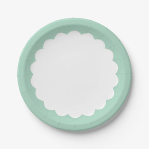 Mint Scallop - Personalizable Paper Plates