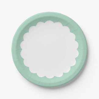 Mint Scallop - Personalizable Paper Plates