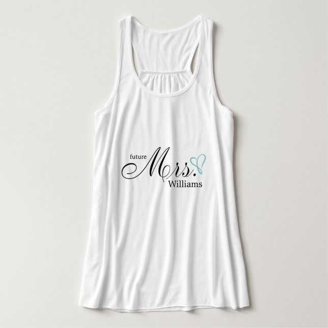 Mint Scribbled Heart "Future Mrs" Tank Top (Design Front)