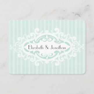 Mint Scrolls and Ribbons Wedding RSVP