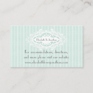 Mint Scrolls and Ribbons Wedding Website Enclosure Card
