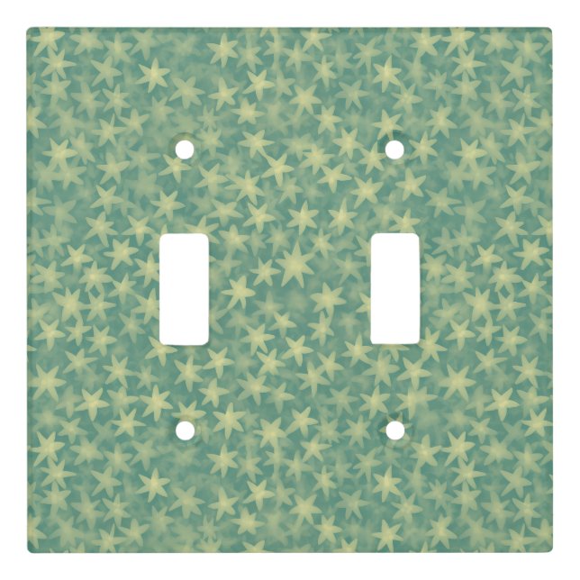 Mint Seafoam Starry Pattern Light Switch Cover (Front)