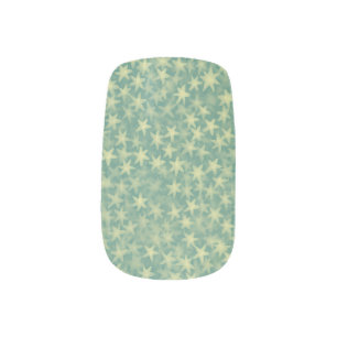 Mint Seafoam Starry Pattern Minx Nail Art