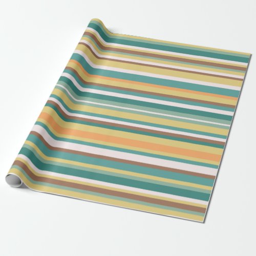 Mint Seamless Geometric Stripes Lines  Wrapping Paper