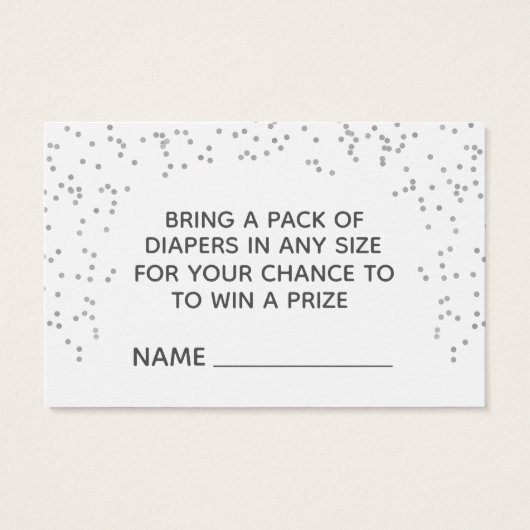 Mint, Silver & Gold Unicorn Princess Diaper Raffle (Back)