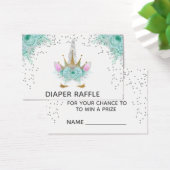 Mint, Silver & Gold Unicorn Princess Diaper Raffle (Desk)
