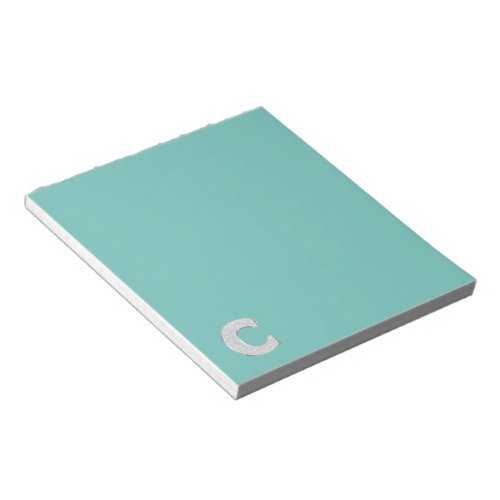 Mint Silver Letter C Notepad