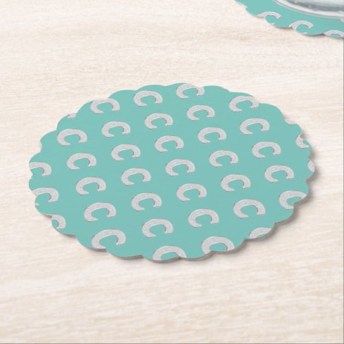 Mint Silver Letter C Paper Coaster