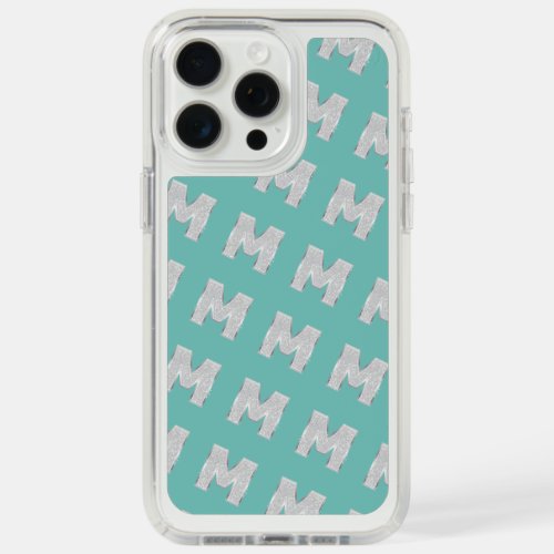 Mint Silver Letter M iPhone 15 Pro Max Case