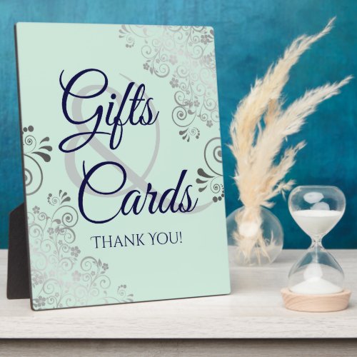 Mint Silver  Navy Wedding Gifts  Cards Sign Plaque