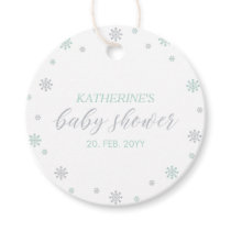 Mint & Silver Winter Wonderland Baby Shower Favor Tags