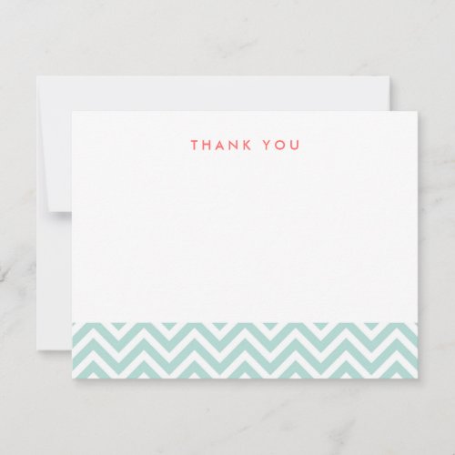 Mint Simple Chevron Thank You Note Cards