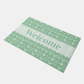 Mint Spring Flowers Art Nouveau Style Doormat (Angled)