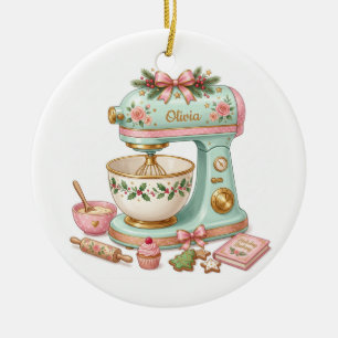 Mint Stand Mixer Baker Custom Christmas Ornament