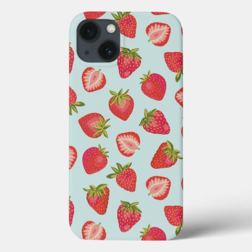 Mint Strawberry iPhone Case