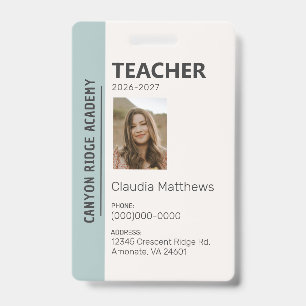 Mint Stripe Homeschool Educator ID Badge
