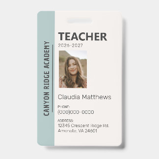 Mint Stripe Homeschool Educator ID Badge