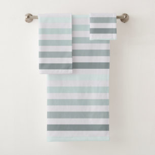 Mint Stripes Ombre Bath Towel Set