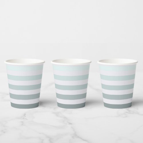 Mint Stripes Ombre Paper Cups