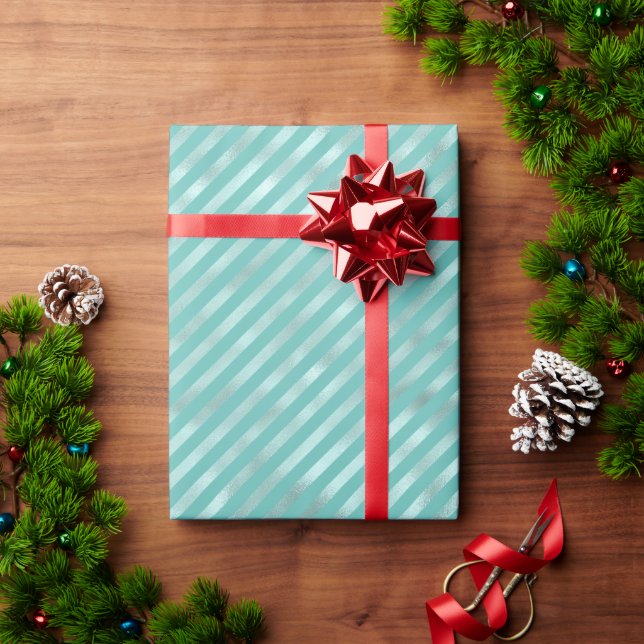 Mint Stripes Wrapping Paper (Holiday Gift)