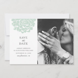 Mint succulent. Modern cactus wedding. Floral Save The Date