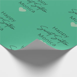 Mint Sweet 16 Personalized Birthday Wrapping Paper
