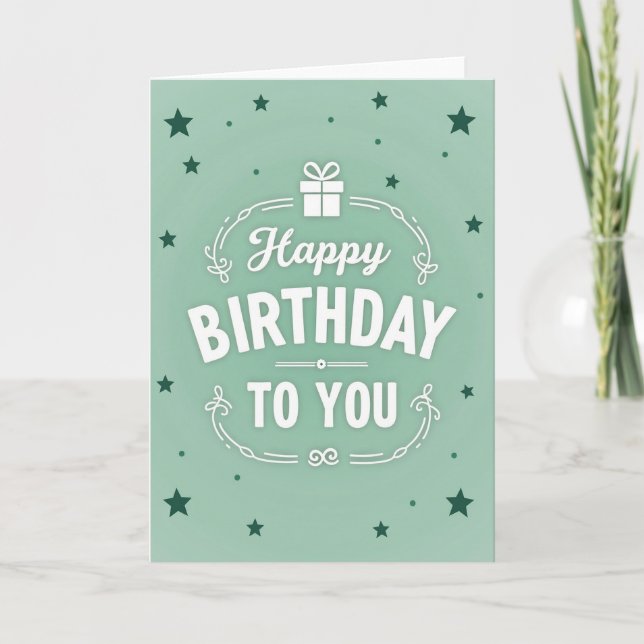 Mint Swirl Birthday Card (Front)