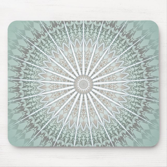 Mint Taupe Mandala Mouse Pad (Front)