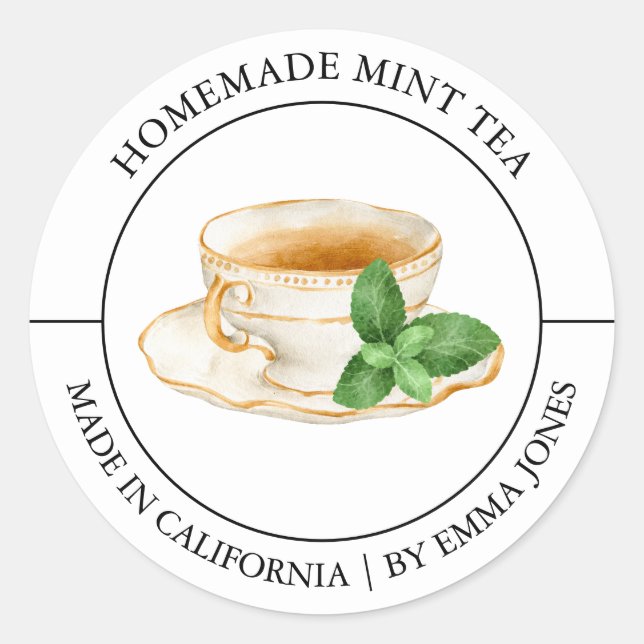 Mint Tea Modern label (Front)