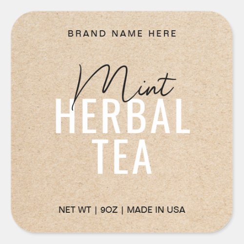 Mint Tea Product Label Stickers Packaging