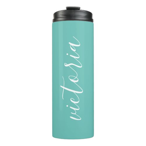 Mint Teal Monogram Thermal Tumbler