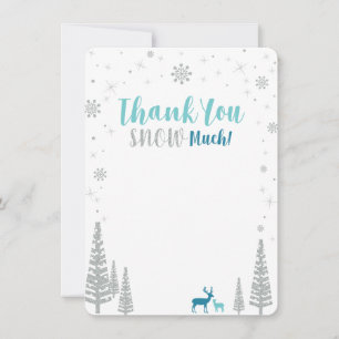 Mint, Teal & Silver Winter wonderland Thank you Note Card
