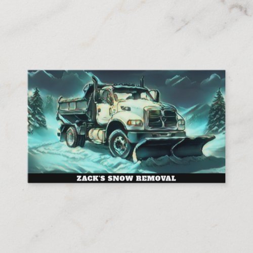 Mint  Teal Snow Removal Snow Plow Truck AP74 Business Card