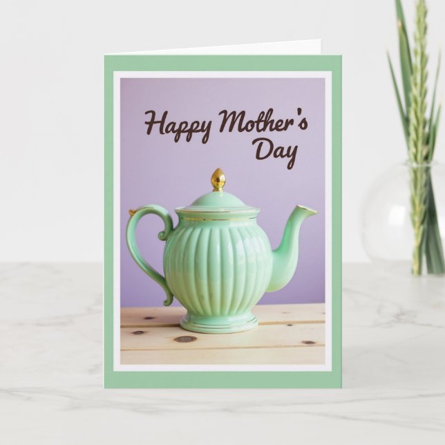 Mint Teapot Mothers Day Card (Front)