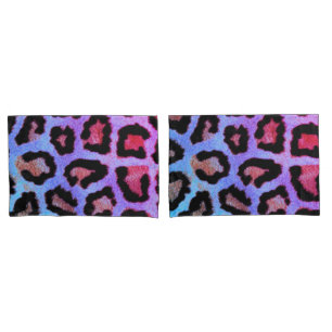 Mint Tease me teal  Leopard print pillow cases