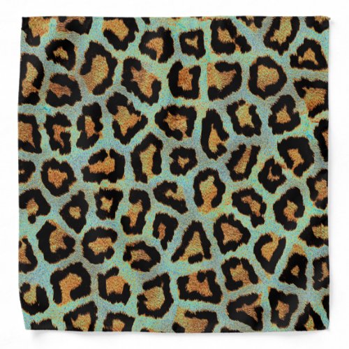 Mint Tease me teal  Leopard print style bandanna