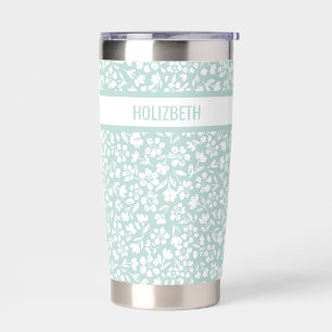 Mint Tiny Floral Insulated Tumbler