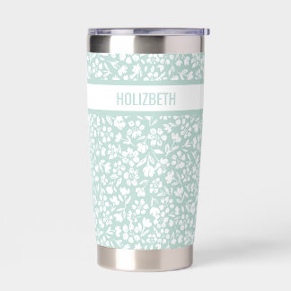 Mint Tiny Floral Insulated Tumbler